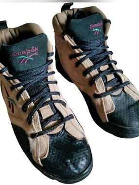 VTG Reebok Hexalite Hiking Boot Sneakers Leather Colorblock